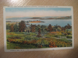 CATSKILL MOUNTAINS New York Catskills Ashoken Reservoir Ticetonyke Overlook Cancel 1935 To Sweden Postcard USA - Catskills