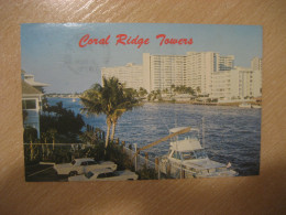 FORT LAUDERDALE Florida Coral Ridge Towers Waterways Cancel 1976 To Spain Postcard USA - Fort Lauderdale