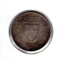 Suisse. 5 Francs Tête De Berger. 1949 - 5 Franken