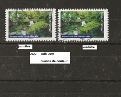 Variétés Adhésifs De 2022 Oblitéré Y&T N° 2091 Nuance De Couleur - Used Stamps