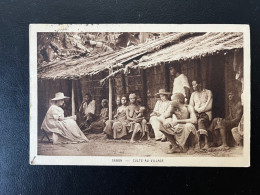 SP CPA GABON / CULTE AU VILLAGE / AVEC CORRESPONDANCE / 1933 - Lettres & Documents