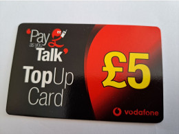 GREAT BRITAIN  / 5  POUND /VODAFONE/ PAY AS YOU TOP UP CARD/ /   PREPAID USED     ** 15360** - Sonstige & Ohne Zuordnung