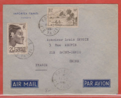 OCEANIE LETTRE DE 1951 DE PAPEETE - Storia Postale