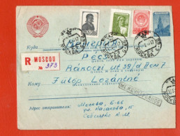 LETTRE RECOMMANDEE  DE MOSCOU  1957 POUR PECS EN HONGRIE - Brieven En Documenten