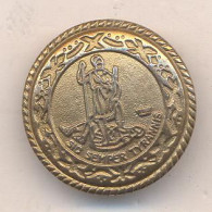 Germany. Antique Brass Button. Inscription In Latin: SIC SEMPER TYRANNIS (Thus Always To Tyrants) - Knöpfe