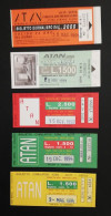 Lotto N. 5 Biglietti ATAN Napoli 1991, 1993, 1994 (87) Come Da Foto Azienza Tranvie Autofilovie Napoli - Unclassified