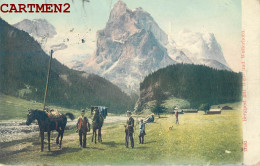 BERGPOST MIT WELL-UND WETTERHORN SUISSE POSTIER FACTEUR MEIRINGEN  - Meiringen