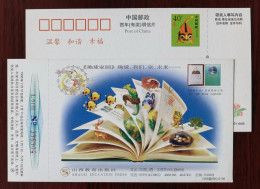 Hypsilophodon Dinosaur On The Tree,shell,seashell,China 1998 Shanxi Education Press Planet Homelands Pre-stamped Card - Fossiles