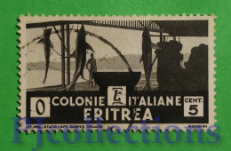 S185- ERITREA 1933 SOGGETTI AFRICANI 5c USATO - USED - Eritrea