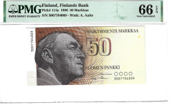 Finland 50 Markkaa 1986 P114a Graded 66 EPQ Gem Uncirculated By PMG - Finlande