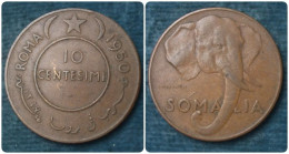 M_p> Repubblica AFIS Amministrazione Fiduciaria Della Somalia 10 Centesimi 1950 In Rame - Somalie