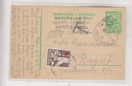 YUGOSLAVIA,1955 LOVRAN   Nice Postal Stationery  To Zagreb Red Cross Charity Postage Due Stamp - Covers & Documents