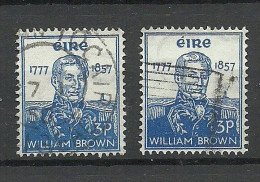 IRLAND IRELAND 1957 Michel 132 O William Brown. 2 Exemplares - Used Stamps