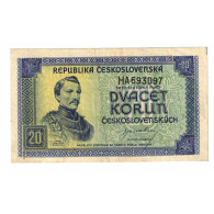 Billet, Tchécoslovaquie, 20 Korun, Undated (1945), KM:61a, SUP - Tsjechoslowakije