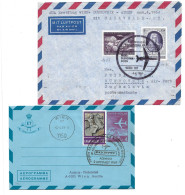 2272v: Beleg Caravelle- Eröffnungsflug Wien- Athen 2 Belege, Aerogramm, 1969 - Cartas & Documentos