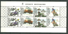 POLAND MNH ** 3900-3903 En Feuillet Sports Mécaniques Moto Auto Automobile Motocross - Nuovi