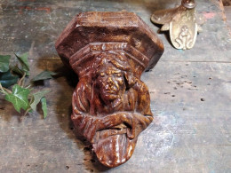 Console Style Gothique Sculpture Personnage Grotesque Quasimodo - Gips