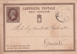 Italie Entier Postal SARZANA  2/1/1877  Pour Grosseto - Ganzsachen