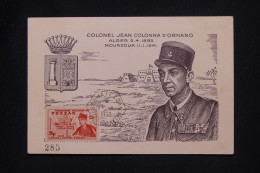 FEZZAN - Carte Maximum En 1950 - Colonel Jean Colonna D'Ornano - L 147170 - Storia Postale