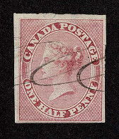 Lot # 464 1857, Queen Victoria, ½d Rose, Horizontally Ribbed Paper - Usados