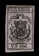 Lot # 839 Dominican Republic: 1866-67 Pelure Paper 1r Black On Deep Lavender - Repubblica Domenicana