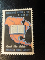 BIBLE Society READ THE BIBLE NORTH AMERICA Religion Christianism Vignette Poster Stamp Label USA - Non Classés