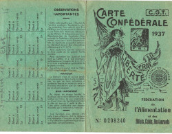 Carte POSTALE  Ancienne De  SYNDICAT - Carte CGT De 1937, Fédération De L'Alimentation (4 Volets) - Syndicats