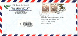 Taiwan Taipei Registered Air Mail Cover Sent To Switzerland - Poste Aérienne