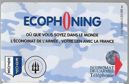 CARTE-PREPAYEE-MILITAIRE- ECOPHONING-DIVISION TRIDANT-GRIS BLEU-20000Ex-TBE - Military Phonecards