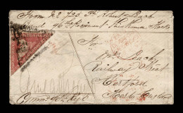 Lot # 495 Used To England:1855-63 1d Deep Rose Red Large Margins To Just In, Tied By Light Triangular Cancel On 1863 (12 - Kap Der Guten Hoffnung (1853-1904)