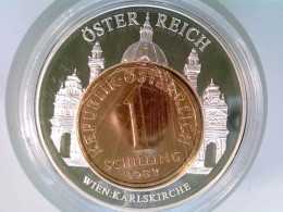 Münze/Medaille, Inlay-Prägung Österreich, Sammlermünze 1996, CU Versilbert Mit Vergoldetem Inlay - Numismatique