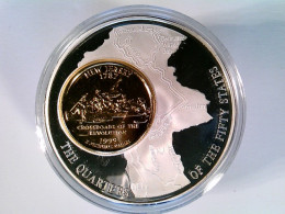 Münze/Medaille, Inlay Prägung State New Jersey 1999, Sammlermünze 2001, Cu Versilbert Mit Vergoldetem Quarter - Numismatiek