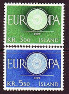 1960. Iceland. EUROPA / C.E.P.T.: Wheel. MNH. Mi. Nr. 343-44 - Neufs