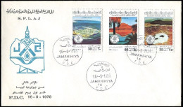 LIBYA 1978 Geology Volcano Crater Rocks Desert Sahara (special FDC) - Volcanos