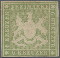 Württemberg - Marken Und Briefe: 1857, 6 Kr. Gelbgrün, Farbfrisches Exemplar In - Sonstige & Ohne Zuordnung