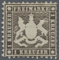 Württemberg - Marken Und Briefe: 1862, 1 Kr. Dunkelbraun, Ungebraucht, Kleine Ra - Sonstige & Ohne Zuordnung