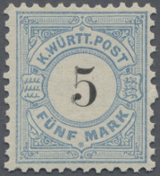 Württemberg - Marken Und Briefe: 1891, 5 M Mittelgrünlichblau/schwarz Mit DOPPEL - Other & Unclassified