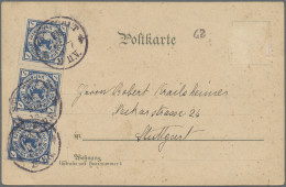 Deutsches Reich - Privatpost (Stadtpost): 1887, STUTTGART, 1 Pf. Blau Springende - Correos Privados & Locales