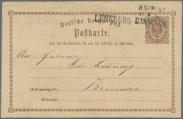 Deutsches Reich - Bahnpost: HARBURG - HANNOVER, L 3 Schwarz Auf Postkarte ½ Gr., - Other & Unclassified
