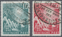 Bundesrepublik Deutschland: 1949, Bundestag 10 (Pf) Mit Plattenfehler: Gebrochen - Gebraucht