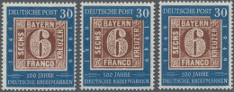 Bundesrepublik Deutschland: 1949, 30 Pfg. 100 Jahre Deutsche Briefmarken 3 Marke - Ungebraucht