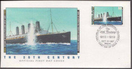 Submarine Warfare, German U-20 Torpedo Cunard Liner SS Lusitania, Battleship, War, Near Ireland, Marshall Islands FDC - U-Boote