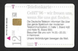 Télécarte Allemande.    CeBIT'96.   Telefonkarte. - Colecciones