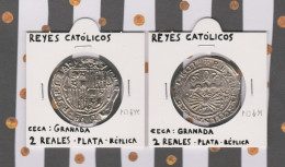 REYES CATOLICOS  2 REALES - PLATA Ceca : Granada  Réplica   T-DL-13.436 - Valse Munten