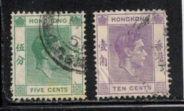 HONG KONG  Scott # 157-8 Used - KGVI - Oblitérés