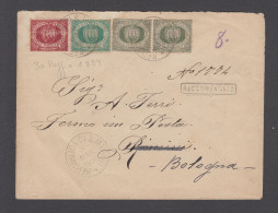 SAN MARINO 1877 STEMMA 3 V. 1894 STEMMA 1 V. SU BUSTA TRICOLORE - Cartas & Documentos