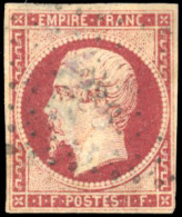 Obl. 18 - 1F. Carmin. Obl. Légère. Aminci. - 1853-1860 Napoléon III