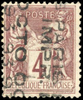 (*) 14a - 4c. Lilas-brun. Surcharge Horizontale. Sans Quantième. Pli Horizontal. B. - Autres & Non Classés