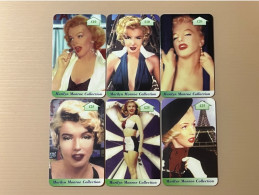 Mint UK United Kingdom - British Prepaid Telecard Phonecard - Marilyn Monroe Collection - Set Of 6 Mint Cards - Collections