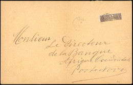 Obl. 55 - Moitié Gauche Du 50c. Brun-lilas Obl. S/grande Lettre Frappée Du CàD De OUIGADOUGOU - DAHOMEY Du 7 Octobre 192 - Autres & Non Classés